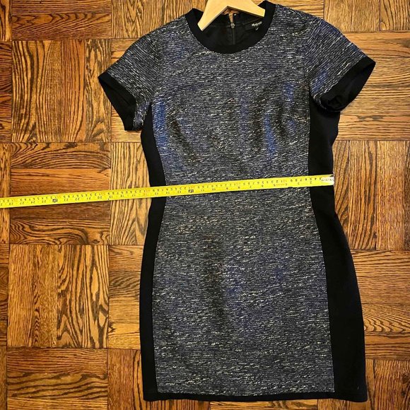 Madewell Blue Tweed Dress Size 2 with Slight Metallic Thread - Picture 4 of 5